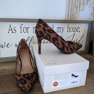 NWOT A New Day, Target Leopard Print Heels 7.5
